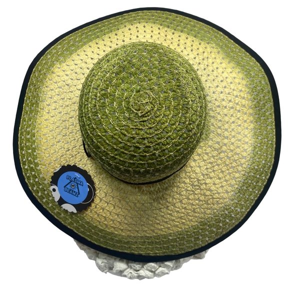 Plasma Beamz Green Tie-Dye Straw Wide Brim Sun Hat main image 9